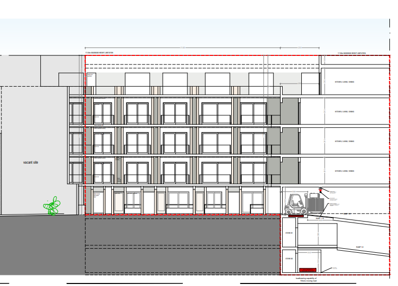 The elevation of the building as seen from Triq Il-Konvoj 1942. Photo: Planning Authority