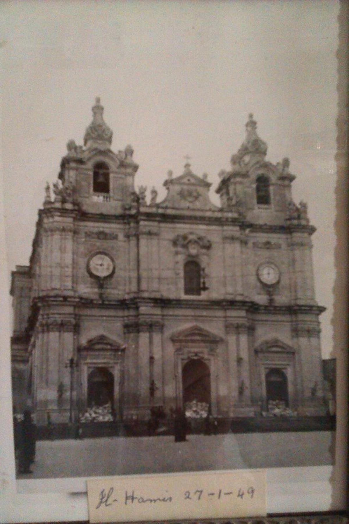 The doors of St Helen&rsquo;s parish church barred with stones and slabs following a protest on January 27, 1949.