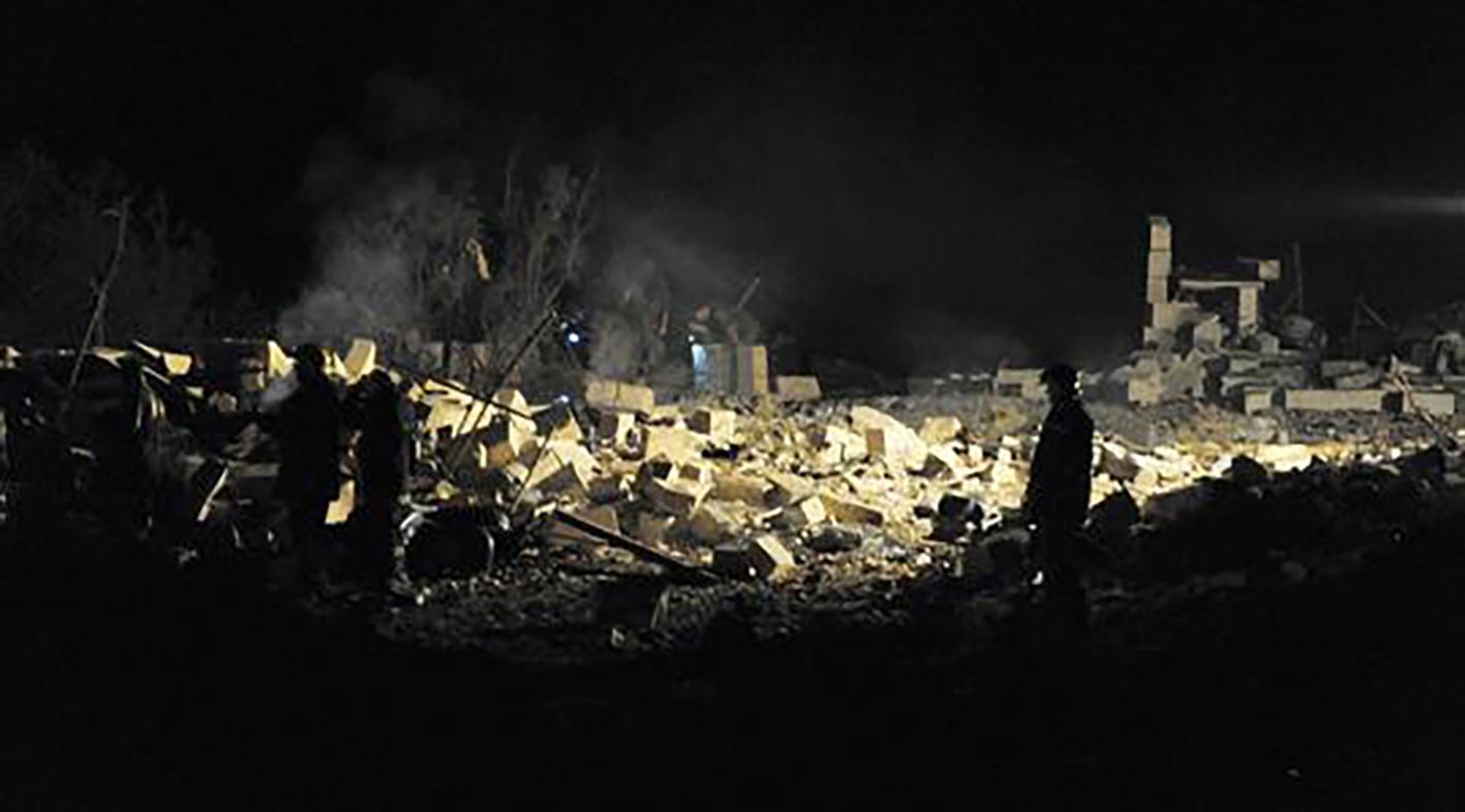 The remains of the Għarb fireworks factory explosion. Photo: Matthew Mirabelli