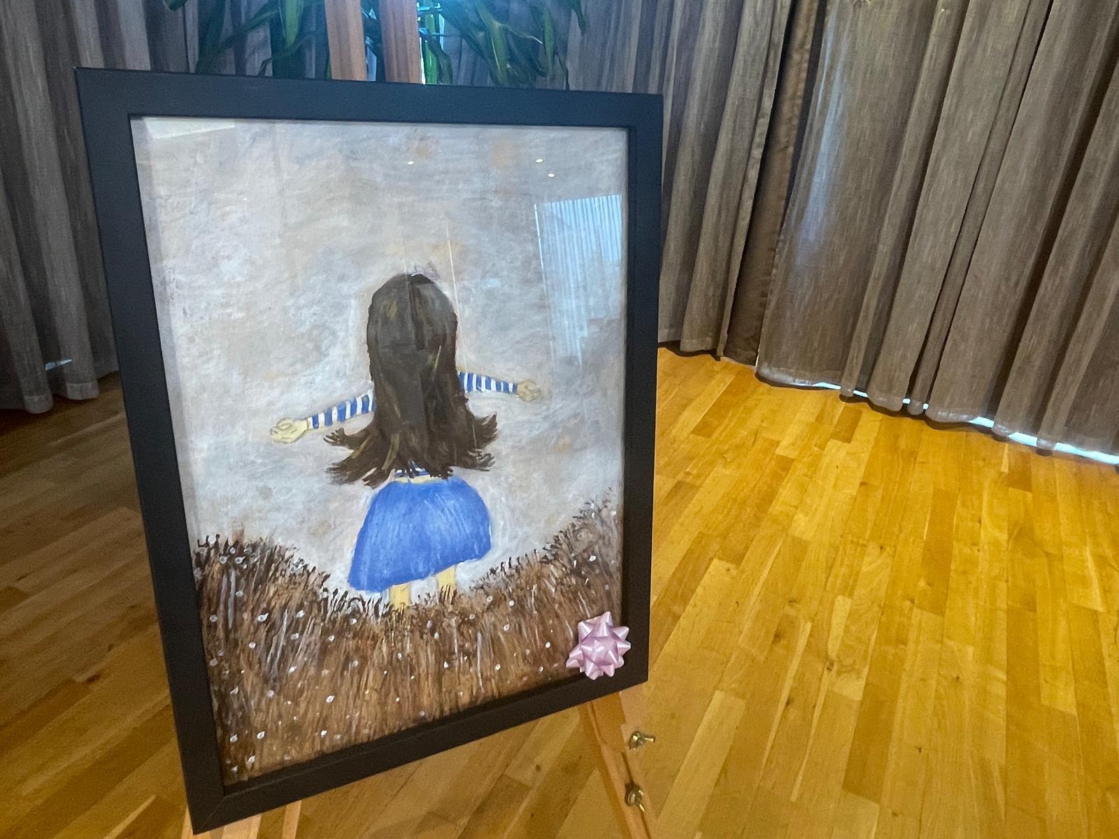A picture drawn by a girl who escaped a life of domestic violence.