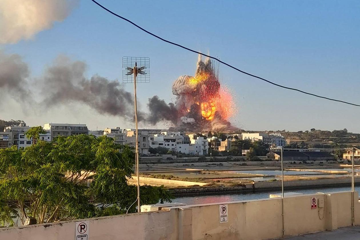 The explosions were seen from neighbouring towns and villages. File photo: Times of Malta