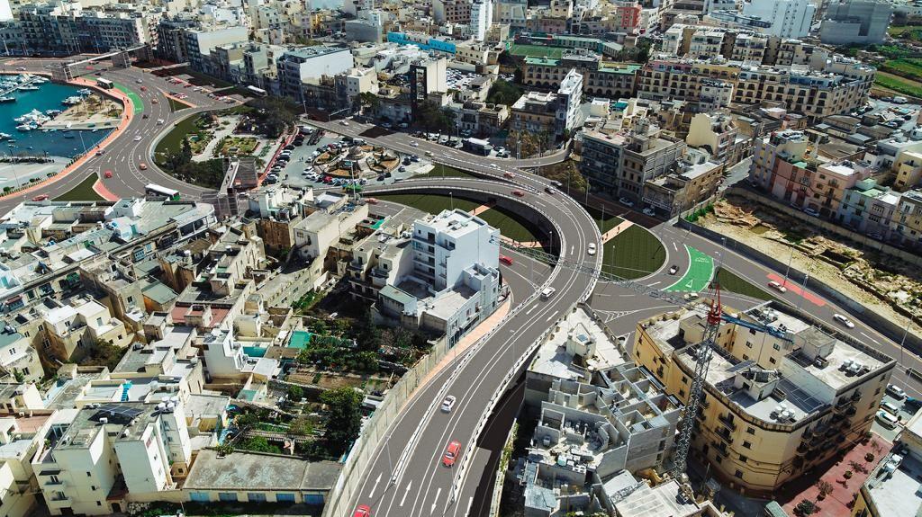 A render for the first proposal of the project included a similar bridge to the one proposed now. It can be seen in the upper corner of this photo. Photo: Infrastructure Malta