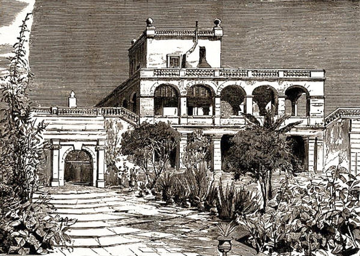 The Palace of San Antonio, The Graphic, May 29, 1886. San Anton Palace was the home of the Duke of Edinburgh during his command of the Mediterranean Fleet and where Beatty and Marie regularly met up.