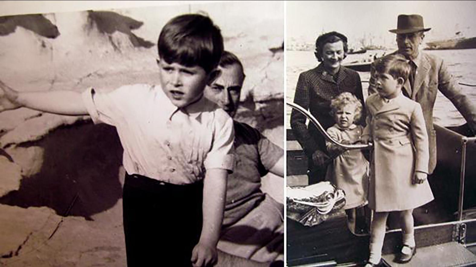 Prince Charles and Princess Anne with Lord Louis Mountbatten and Lady Edwina Mountbatten.