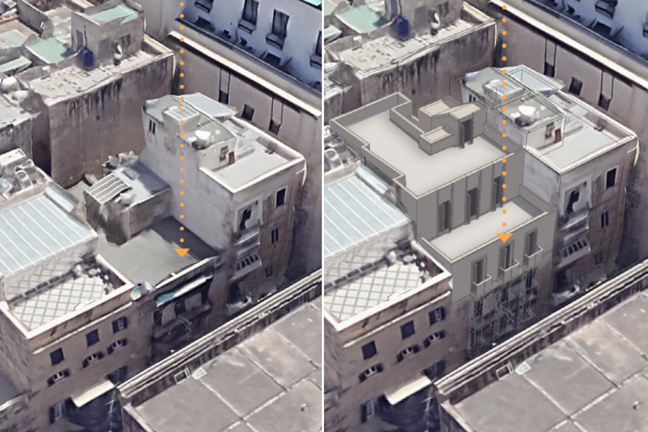A digital mock-up (right) of how the extended building, pictured left in its current form, will look if the development goes ahead. Image: PA