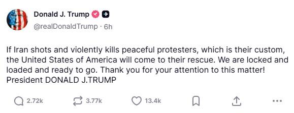 Donald Trump's post on Truth Social