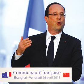 Fran&ccedil;ois Hollande delivering a speech in a meeting at the French consul general&rsquo;s residence, during a state visit to Shanghai last week. Photo: Reuters