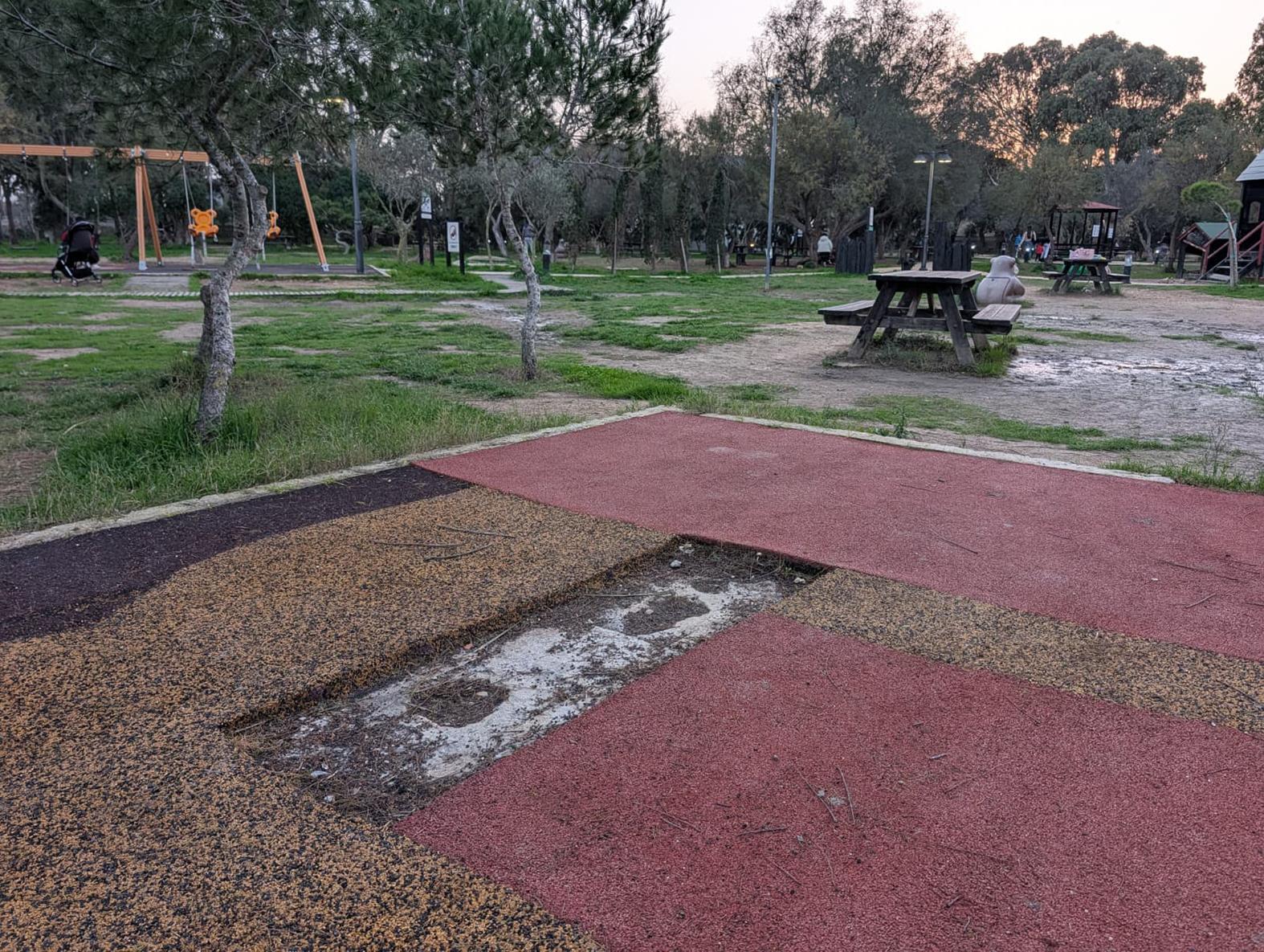 Safety turf in the play area is missing. Photo: Chris Sant Fournier