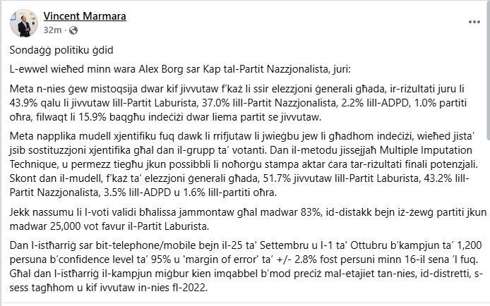 Marmara announced the survey on Facebook.