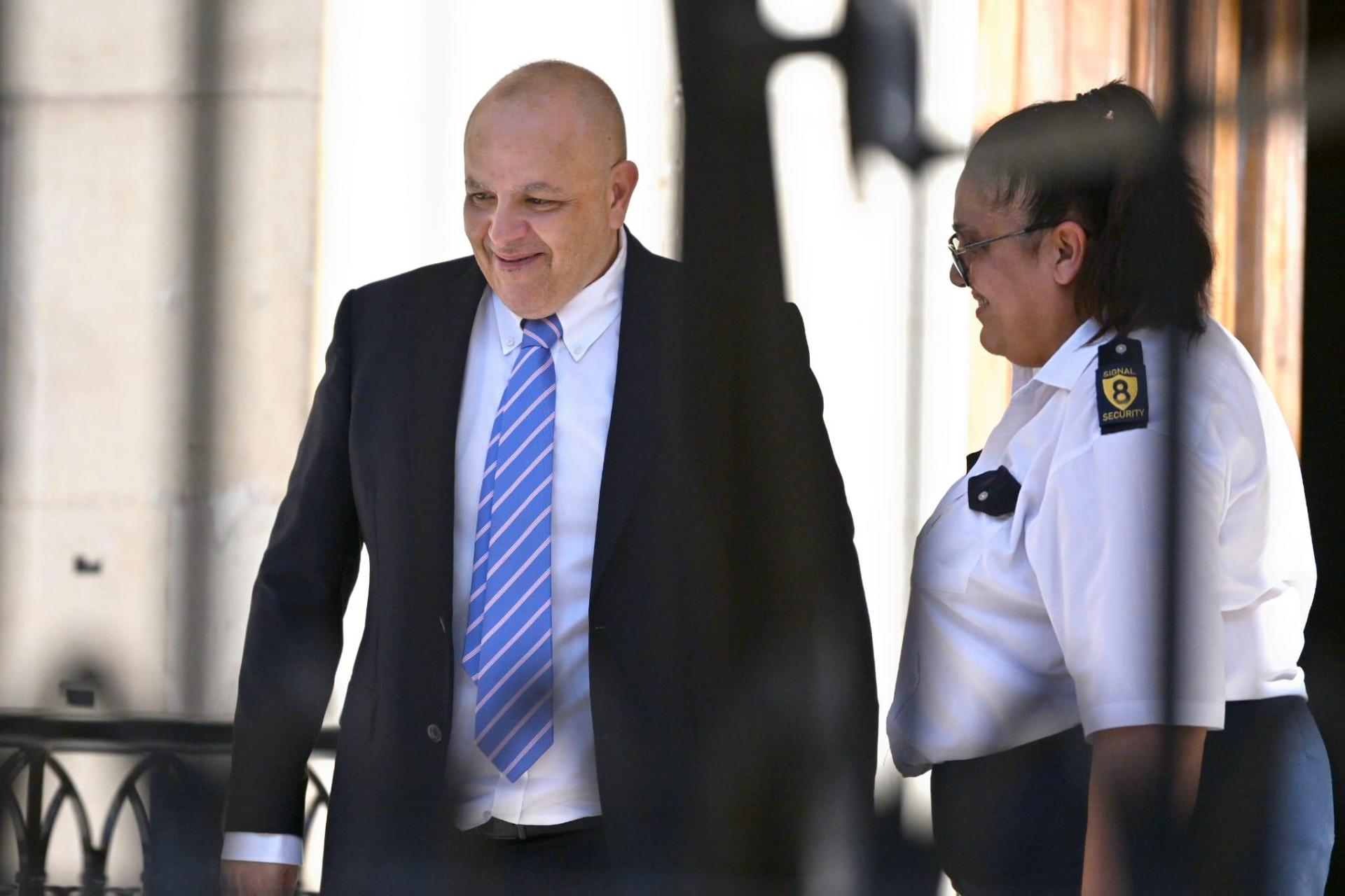 Keith Schembri exiting court on Thursday. Photo: Matthew Mirabelli.