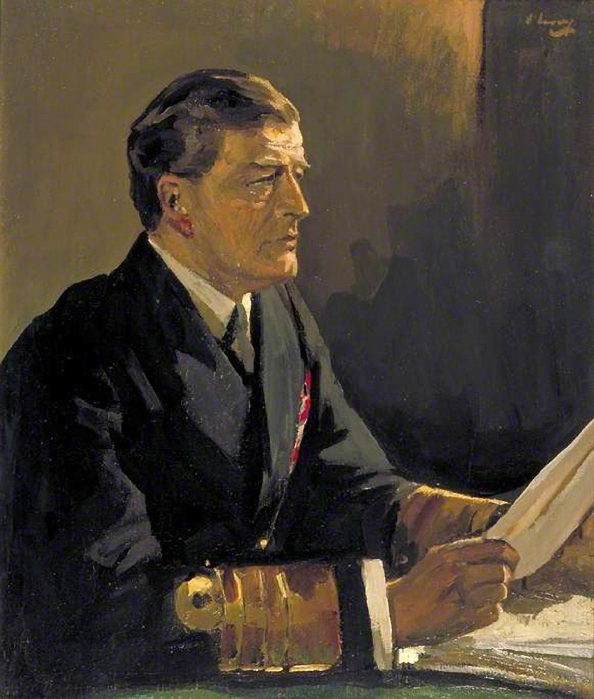 Study for Admiral Sir David Beatty, Reading the Terms of the Armistice to the German Delegates on HMS Elisabeth, 1918, by John Lavery. Photo: &copy;IWM, London
