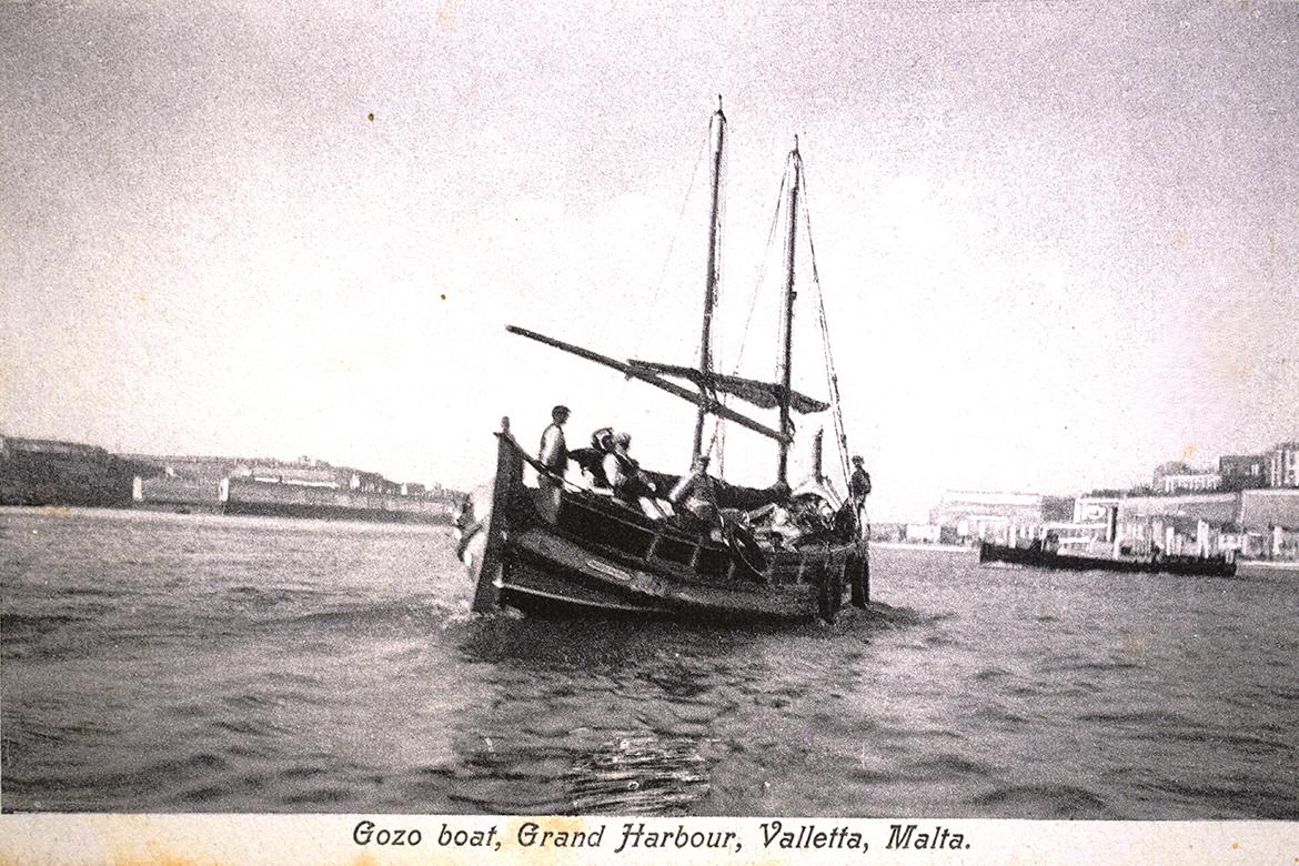 Maistre photographic postcard of a Gozo boat