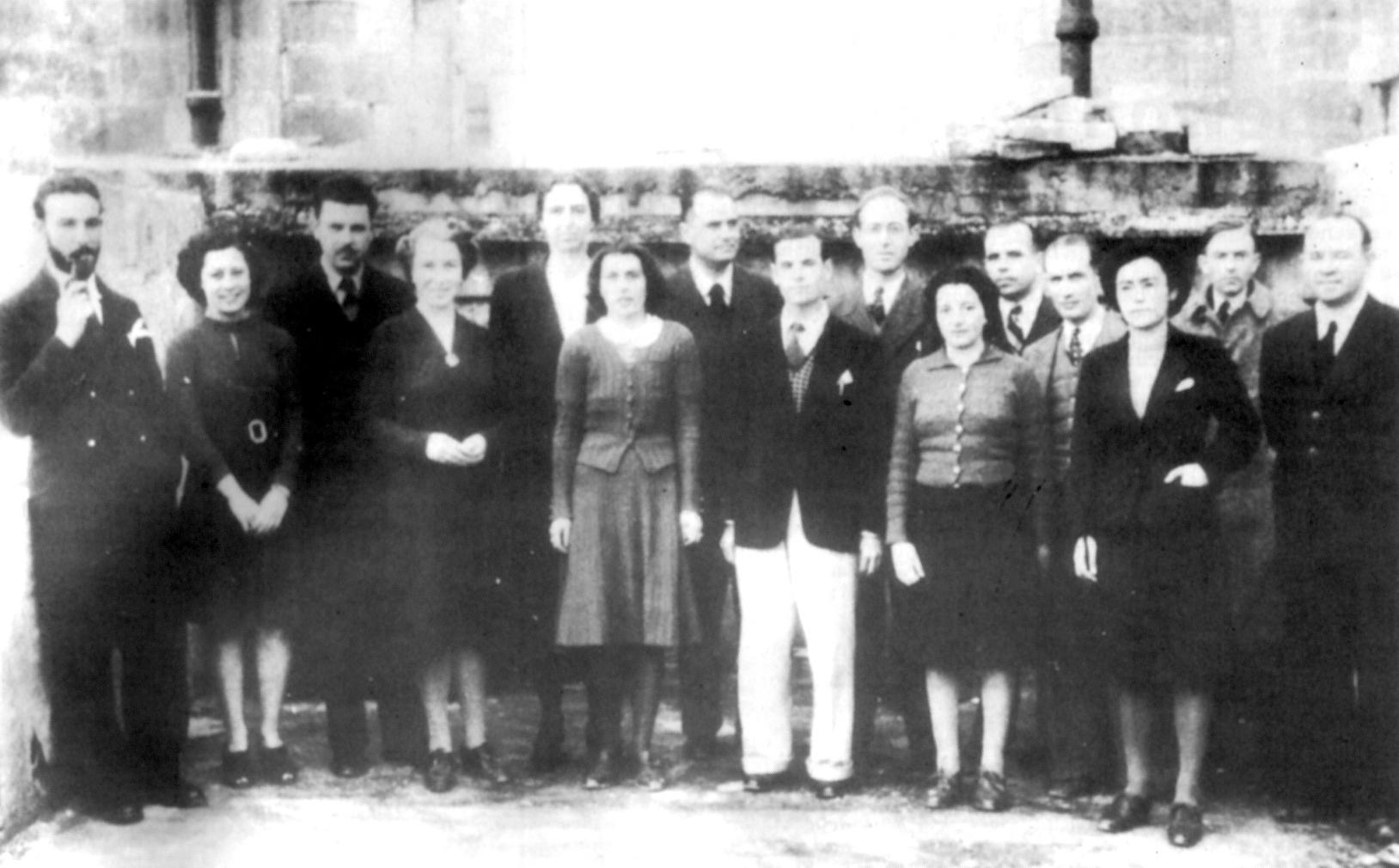 Mabel Strickland (fifth from left) with her editorial team in the first years of the publication of Times of Malta. Joseph Olivieri Munroe is third from left; Tom Hedley, a much-respected figure at Strickland House, is fifth from right. He was sports editor before taking over as editor.