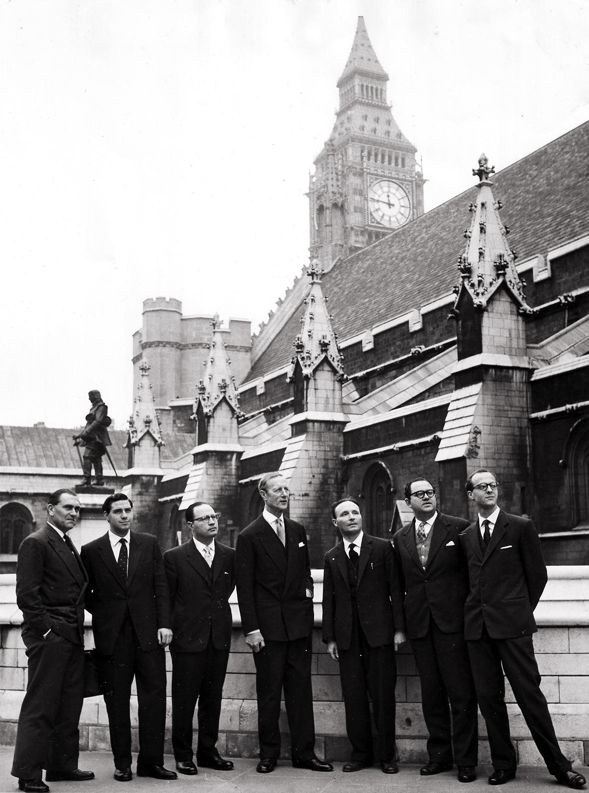 Sammut on a visit to the UK with a group of journalists as guests of the Central Office of Information in 1960.