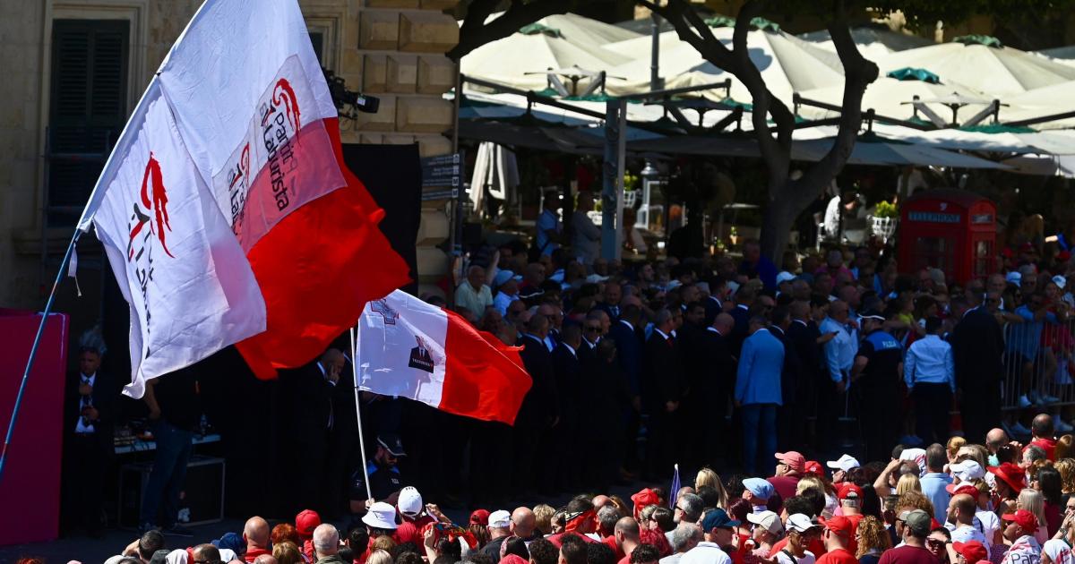Crowds gather in Valletta as Robert Abela is sworn in for the third time