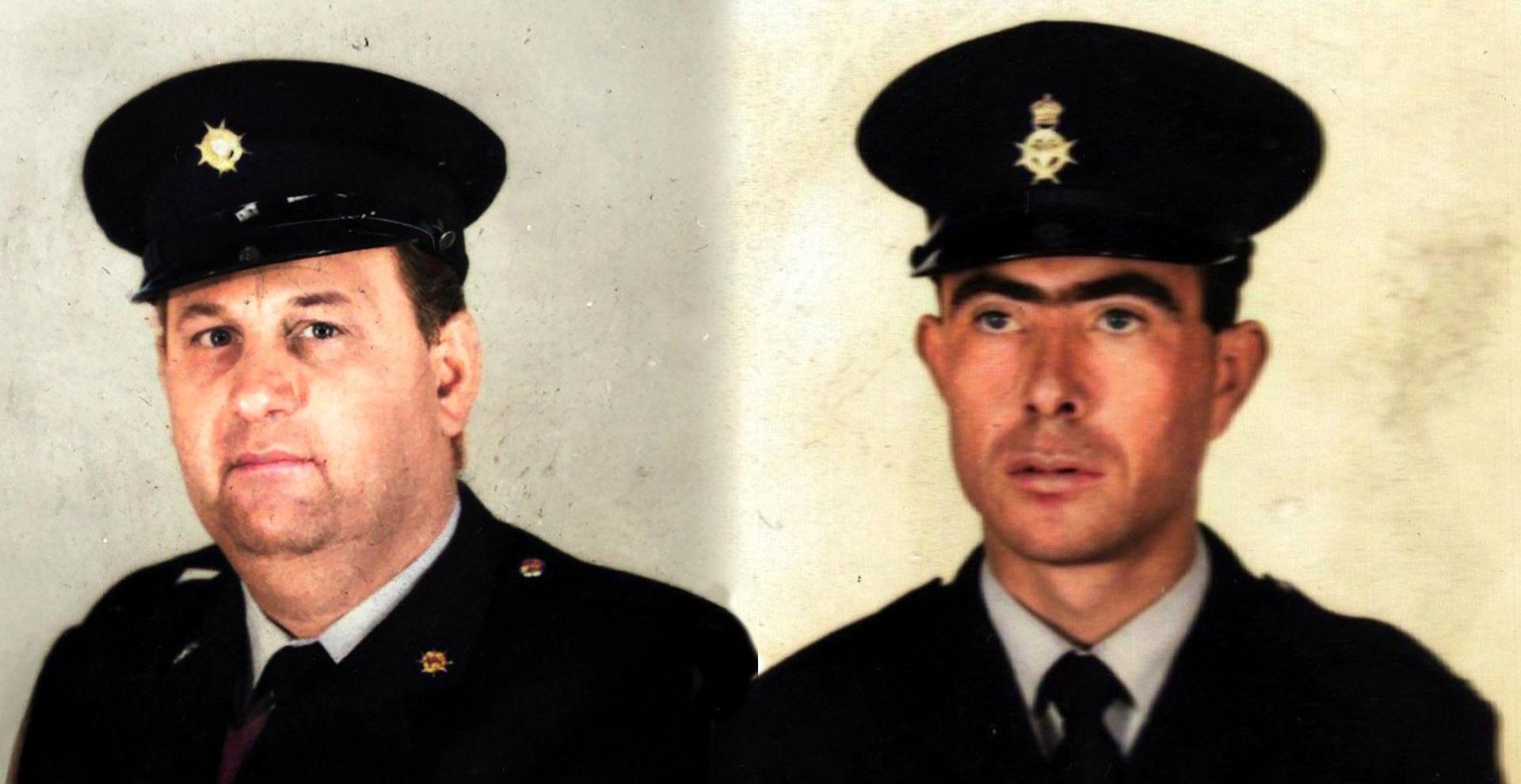 Police inspector John Piscopo and police sergeant Spiridione Gauci who arrested the culprits.