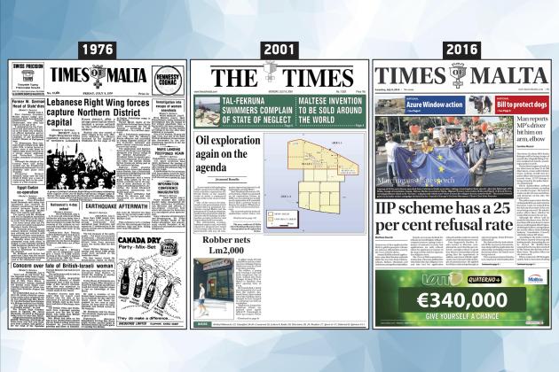 July 9: The front page of Times of Malta 10, 25 and 50 years ago