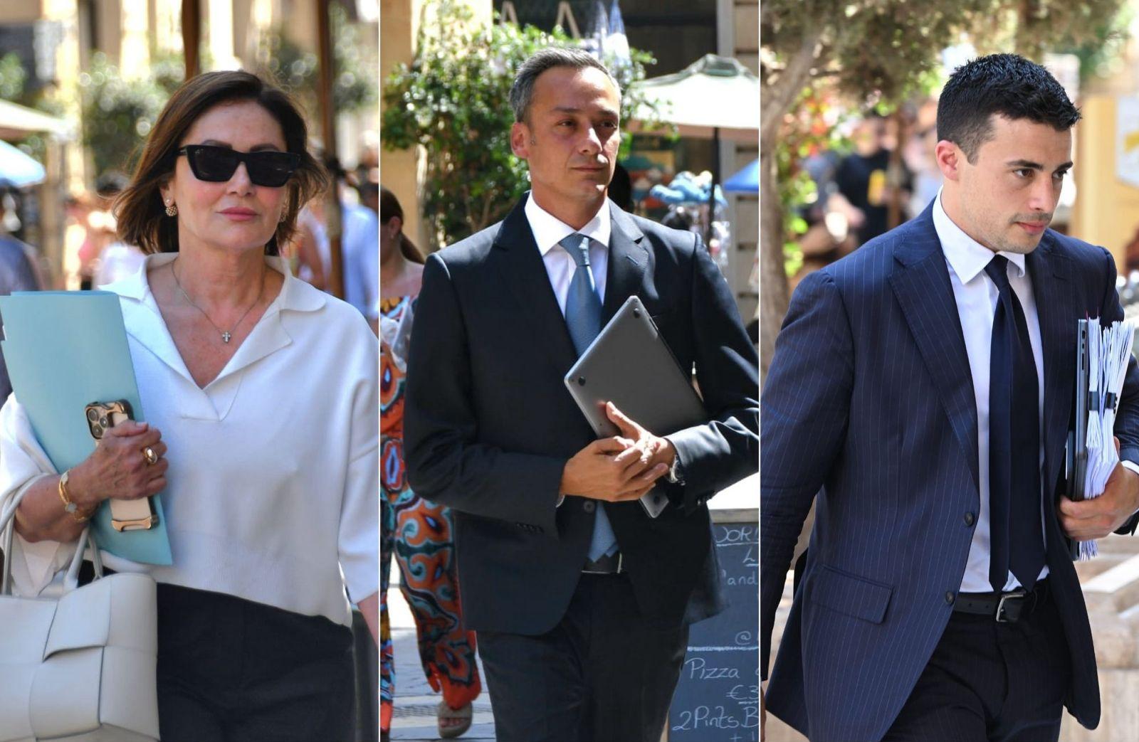 The defence lawyers: Giannella de Marco, Gianluca Caruana Curran and Charles Mercieca. Photos: Emma Borg, Matthew Mirabelli