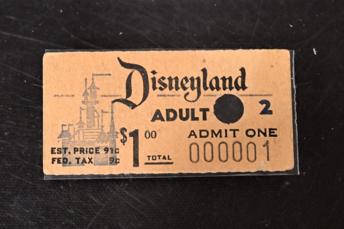 The first ticket sold to Disneyland, sold in 1955 for USD $1.