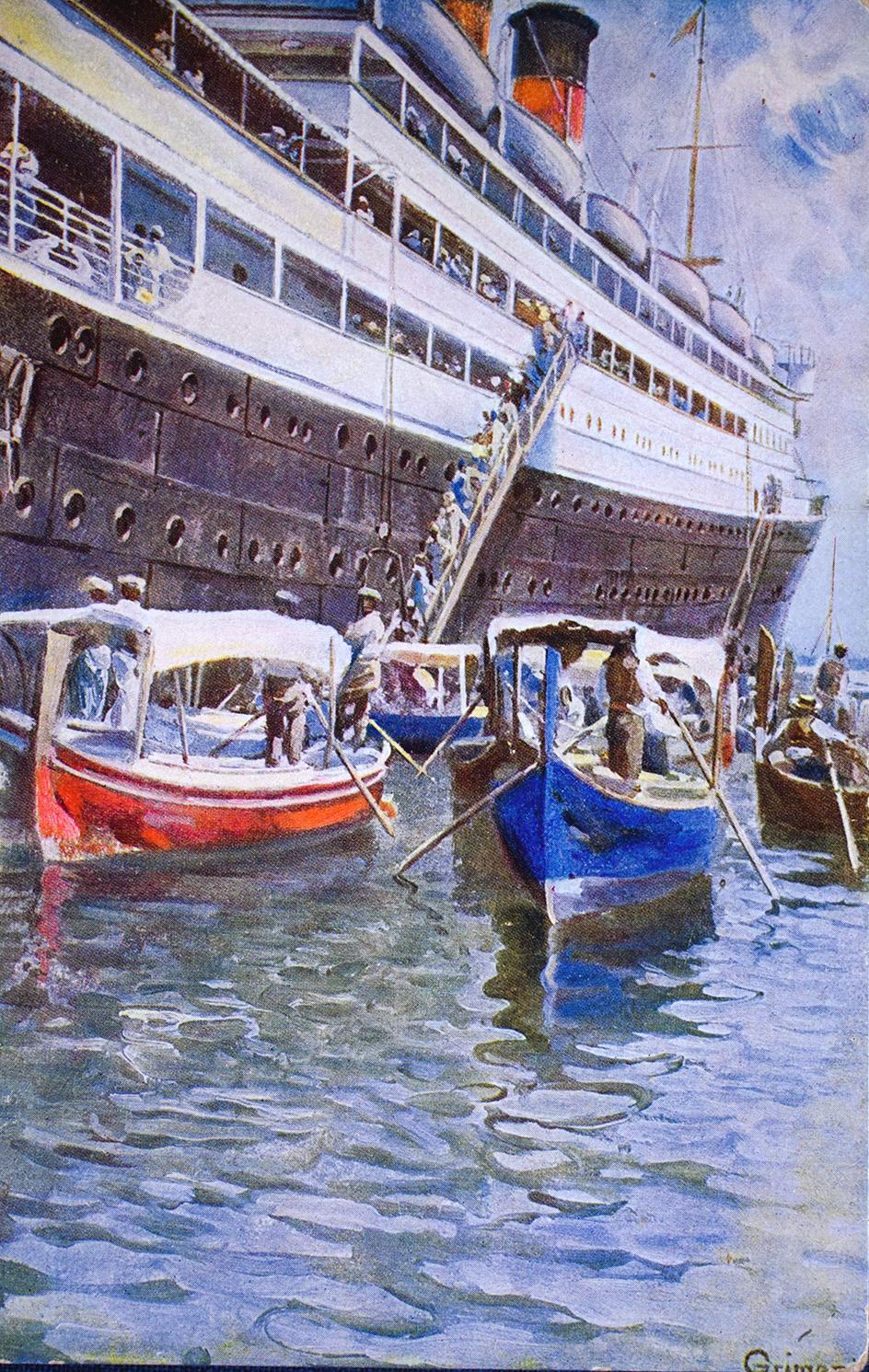 A Malta postcard by Guido Grimani (1871-1933) for the Austro-Americana of Trieste, used in 1913.
