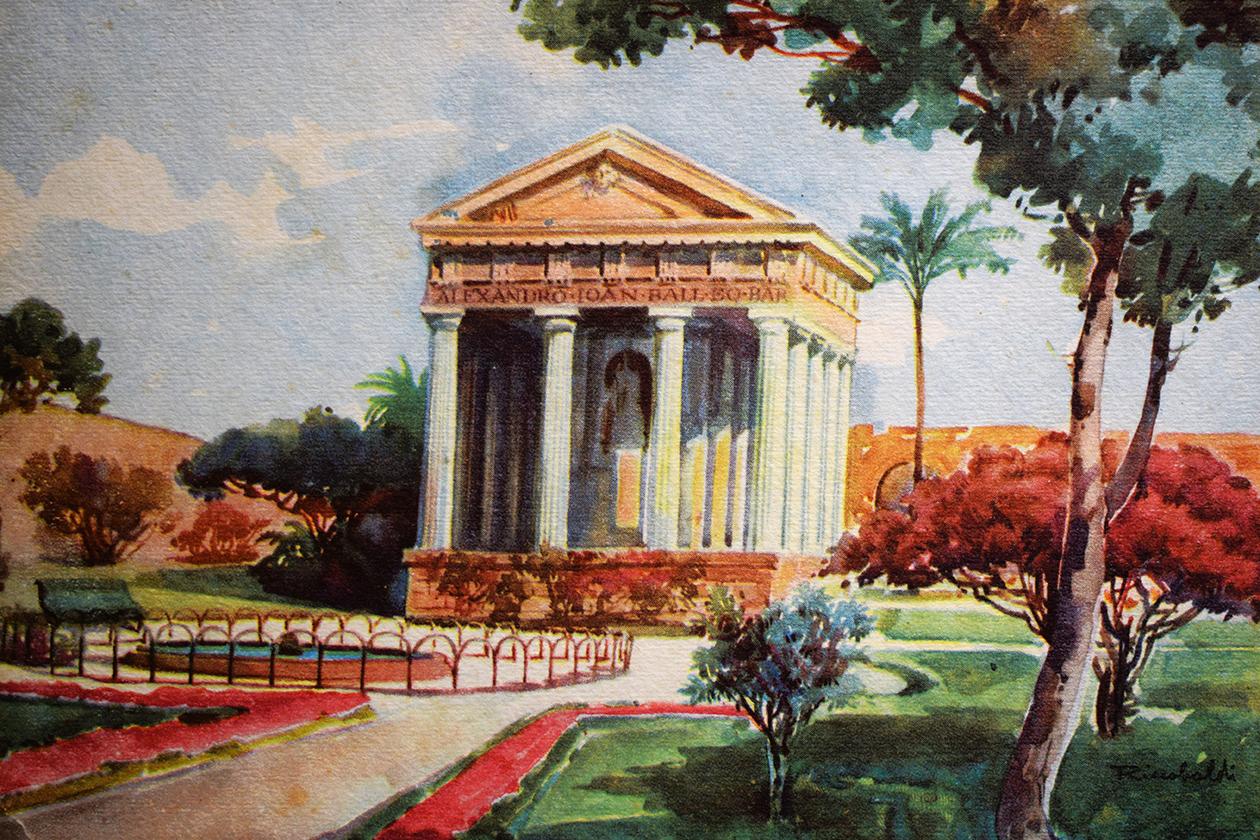 The Ball Monument at Lower Barrakka, signed &lsquo;Riccobaldi&rsquo;.