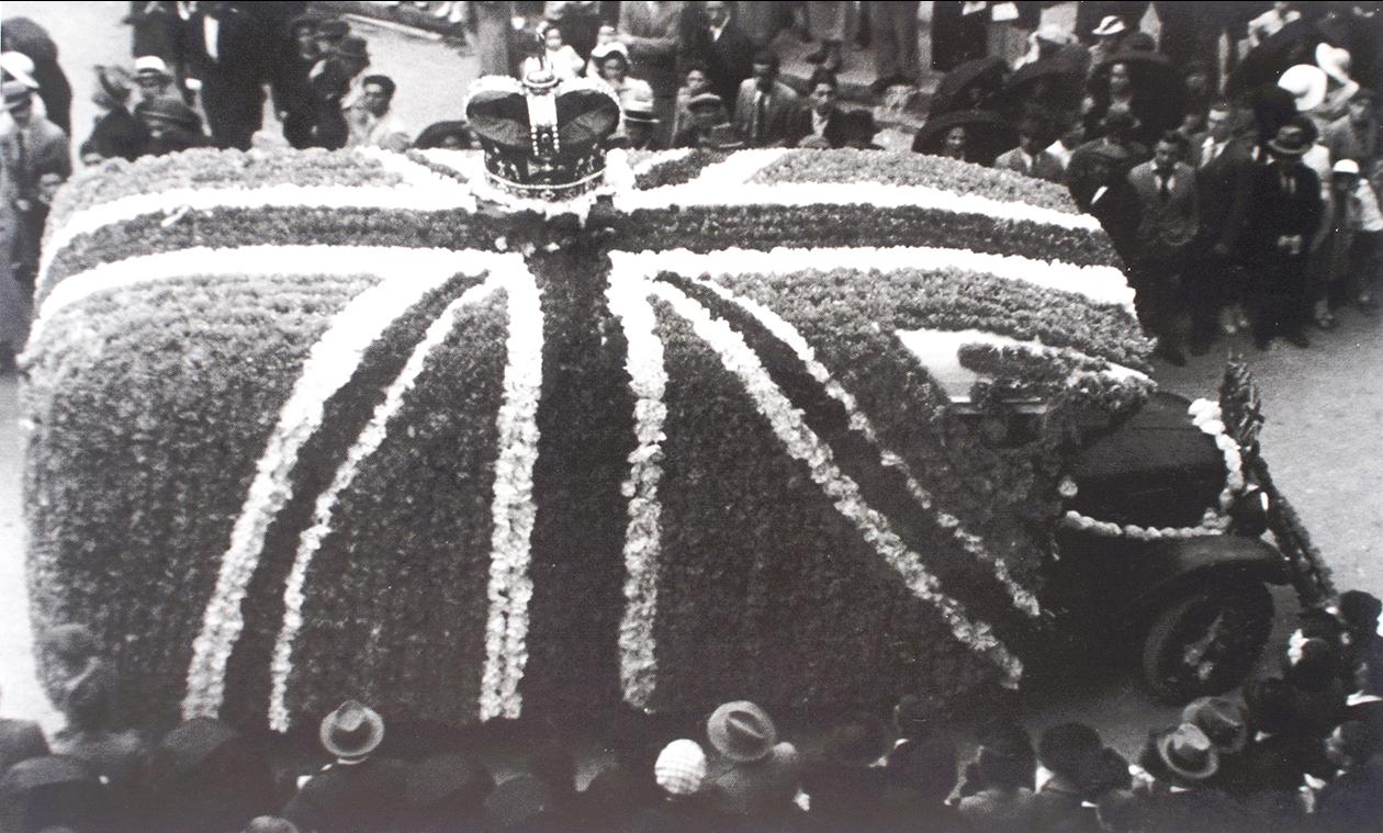 Union Jack float during the coronation festivities of King George VI