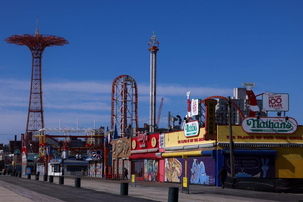 The Coney Island boardwalk in New York.