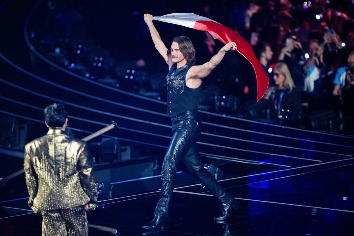 Malta's Aidan during the dress rehearsal for the Eurovision final. Photo: AFP