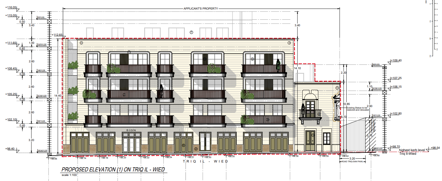 The apartment block will be directly next to the terraced houses which will be built on the edge of the UCA. Photo: PA website