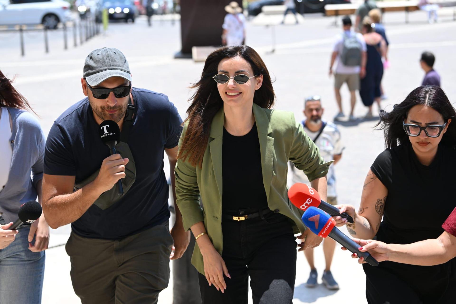 Rosianne Cutajar enters Castille. Photo: Matthew Mirabelli