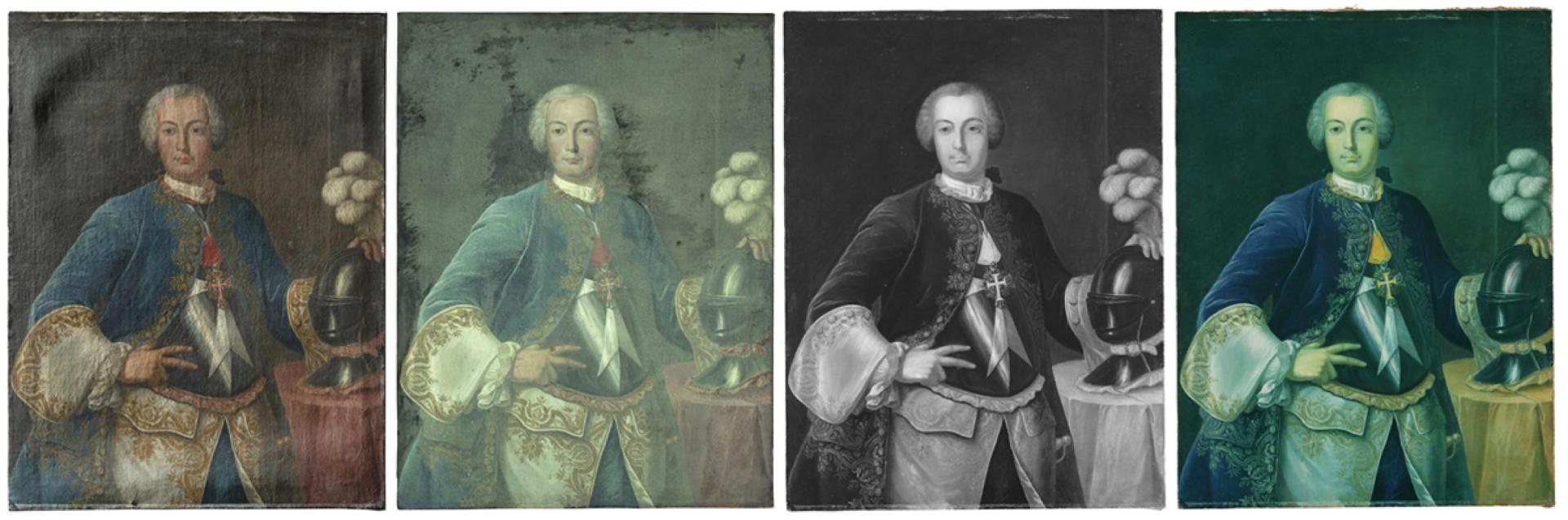Multispectral imaging of the painting carried out with Manuel Ciantar and Suzanne Ciantar Ferrito during its initial analysis. Photos: Manuel Ciantar and Suzanne Ciantar Ferrito obo ASC Conservation Centre Ltd