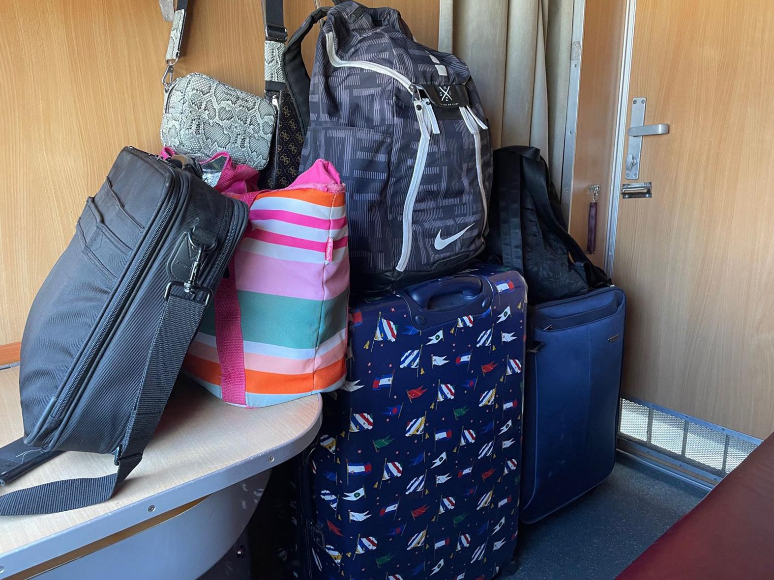 A few suitcases and their whole life inside them: Victoria and her son&rsquo;s bags when they arrived in Malta, searching for safety. Photo: Victoria