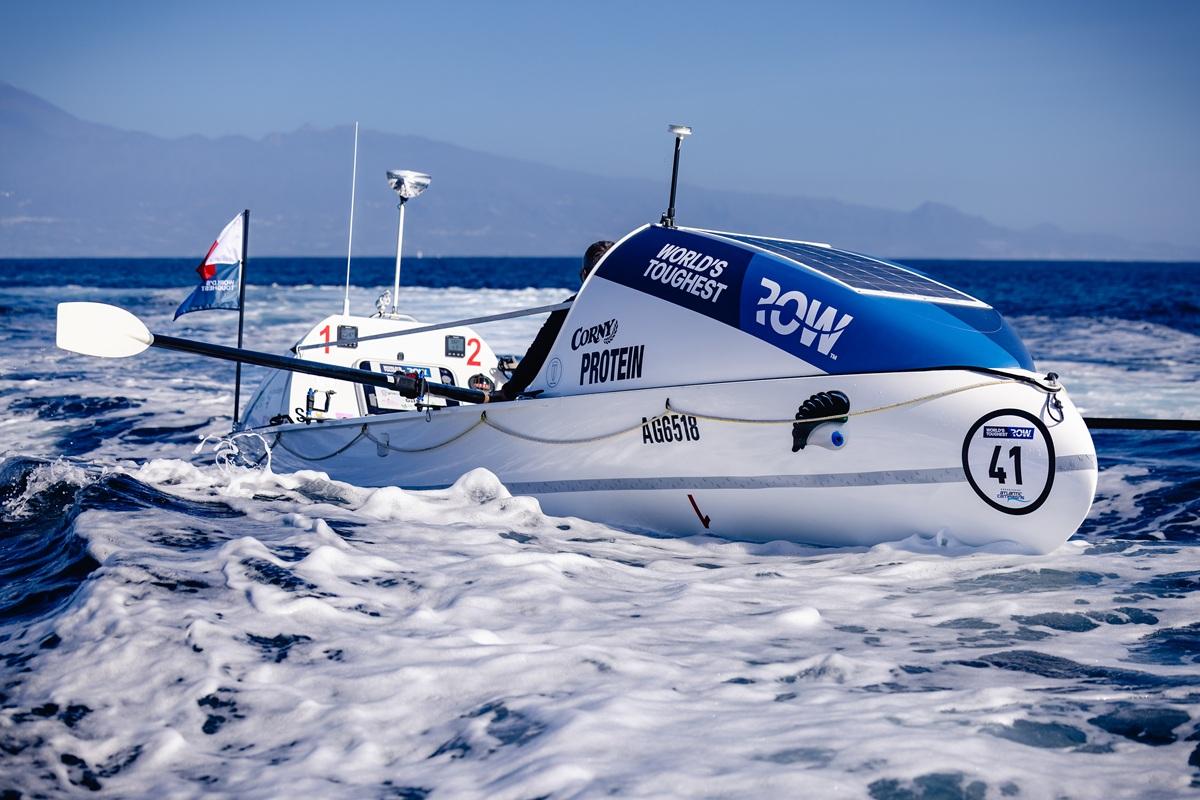 Steve Chetcuti's Rannoch 25 rowing boat is named Kamila after his three daughters and is accessorised with the Eye of Osiris typically found on the Maltese dgħajsa . Photo: World's Toughest Row