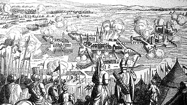 Ottoman attack on the river fortress of Szigetv&aacute;r (1566).