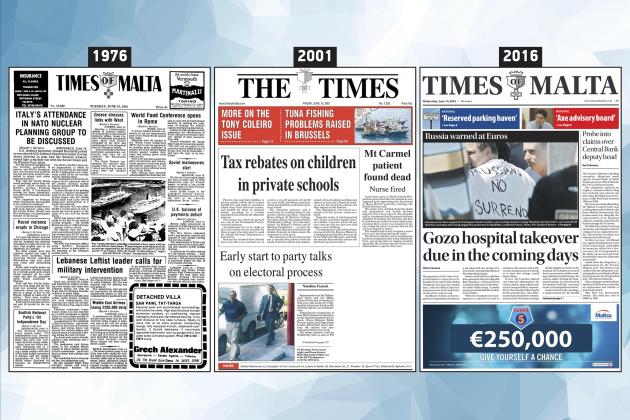 June 15: The front page of Times of Malta 10, 25 and 50 years ago