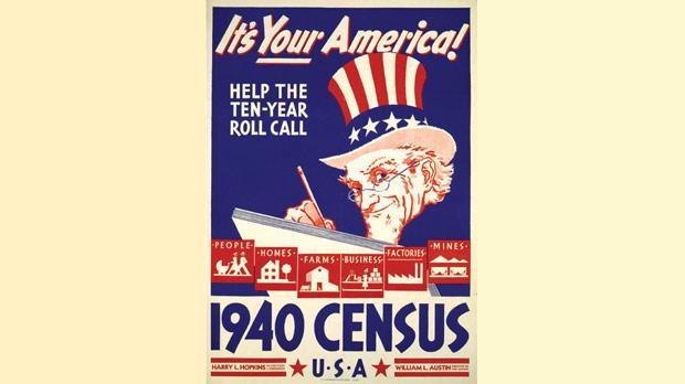 A poster of the 1940 Census.