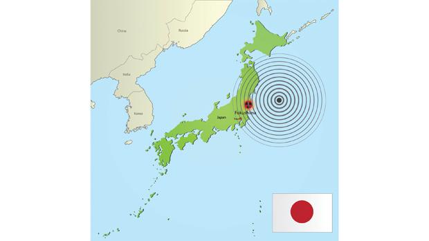 A map locating the epicentre of the earthquake that caused the Japan tsunami on March 11, 2011 and triggered meltdowns at the Fukushima nuclear plant.